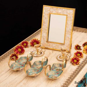 ست هفت سین برنجی هندی میناکاری