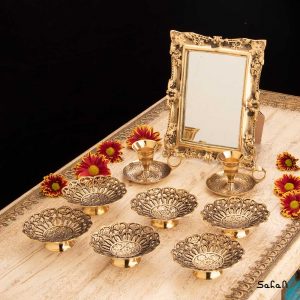 ست هفت سین برنجی هندی طلایی