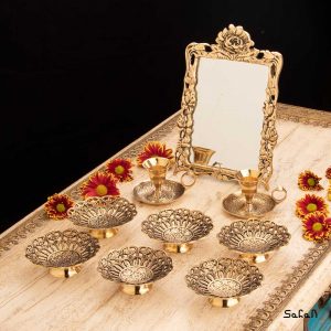 ست هفت سین برنجی هندی طلایی