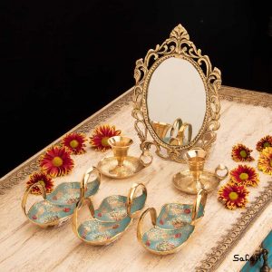 ست هفت سین برنجی هندی میناکاری
