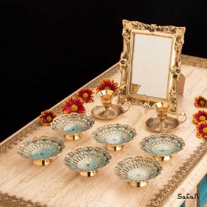 ست هفت سین برنجی هندی میناکاری