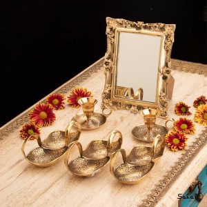 ست هفت سین برنجی هندی طلایی