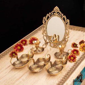 ست هفت سین برنجی هندی طلایی