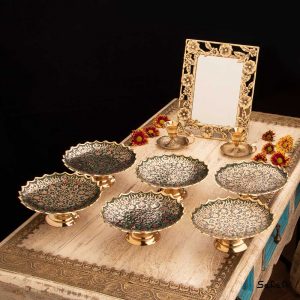 ست هفت سین برنجی هندی میناکاری