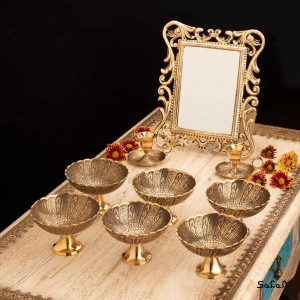 ست هفت سین برنجی هندی طلایی
