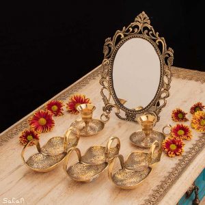 ست هفت سین برنجی هندی طلایی
