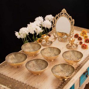 ست هفت سین برنجی هندی طلایی