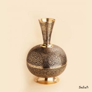 گلدان برنجی هندی طلایی