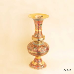 گلدان برنجی میناکاری هندی