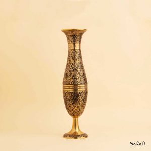 گلدان برنجی هندی سیاه قلم
