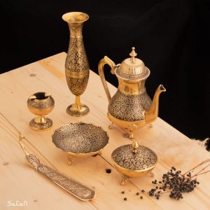 ست پذیرایی برنجی طلایی هندی