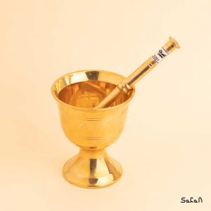 هاون برنجی طلایی هندی