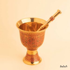 هاون برنجی میناکاری هندی