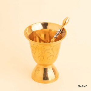 هاون برنجی طلایی هندی