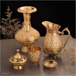ست پذیرایی برنجی میناکاری هندی