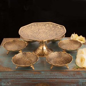 ست پذیرایی برنجی طلایی هندی