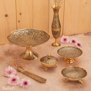 ست پذیرایی برنجی طلایی هندی