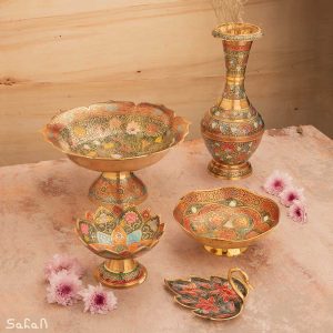 ست پذیرایی برنجی میناکاری هندی