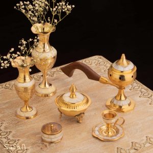 ست دکوراسیون برنجی صدفی