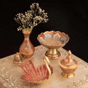 ست پذیرایی برنجی میناکاری