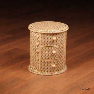 میز عسلی استخوانی دست ساز چوبی