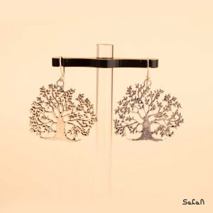 زیورآلات بدلیجات گوشواره قلاب دار برنجی درختی هندی طلایی لوستری رنگی