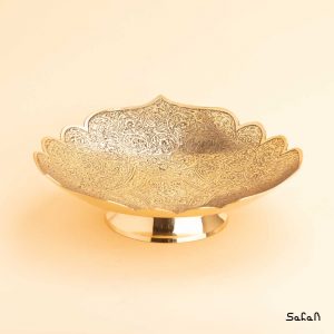 شیرینی خوری برنجی طلایی هندی گلدار