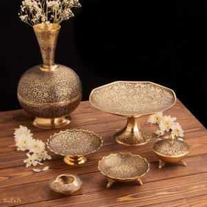 ست پذیرایی برنجی طلایی