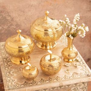 ست پذیرایی برنجی طلایی