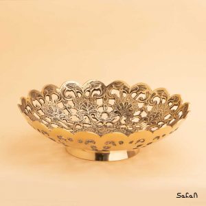 میوه خوری برنجی طلایی هندی مشبک