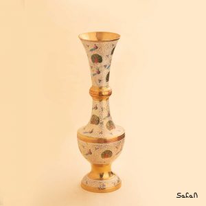 گلدان برنجی میناکاری هندی