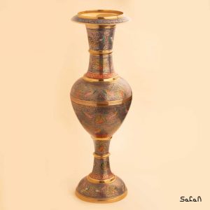 گلدان برنجی میناکاری هندی