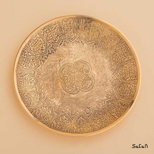 بشقاب دیوارکوب برنجی طلایی هندی