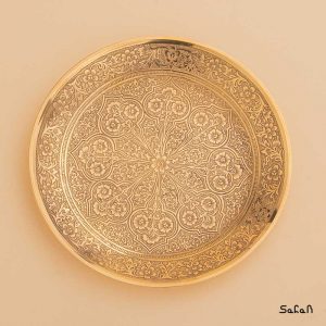 بشقاب دیوارکوب برنجی طلایی هندی