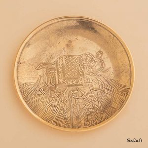 بشقاب دیوارکوب برنجی طلایی هندی
