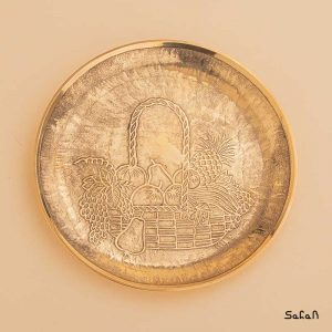 بشقاب دیوارکوب برنجی طلایی هندی