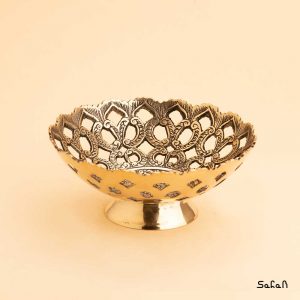 کاسه پایه دار برنجی آنتیک هندی