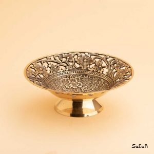 کاسه پایه دار برنجی آنتیک هندی