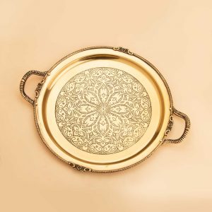 سینی دسته دار برنجی آنتیک هندی