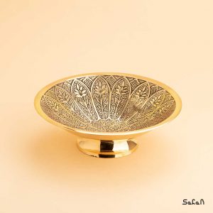 شیرینی خوری پایه دار برنجی آنتیک هندی