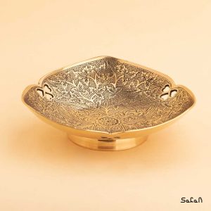 شیرینی خوری برنجی طلایی انتیک