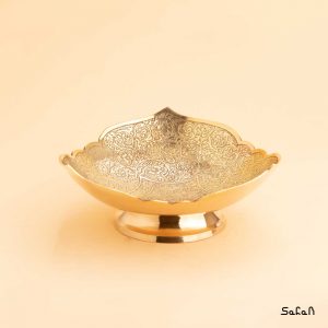 آجیل خوری پایه دار برنجی طلایی هندی