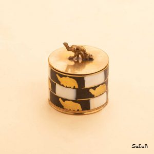 جعبه صدفی برنجی طلایی هندی