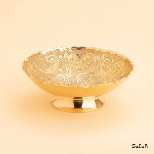 کاسه پایه دار برنجی طلایی هندی