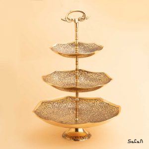 شیرینی خوری برنجی آنتیک هندی سه طبقه