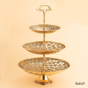 شیرینی خوری برنجی آنتیک هندی سه طبقه