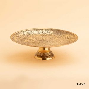 شیرینی خوری برنجی طلایی هندی پایه دار