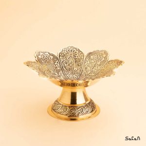 کاسه پایه دار برنجی آنتیک هندی
