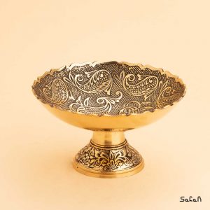 کاسه پایه دار برنجی آنتیک هندی