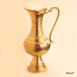 پارچ قلم زنی برنجی طلایی هندی